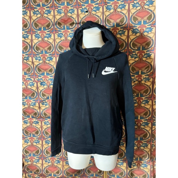 Nike Hoodie Pullover Sweatshirt Womens Small Logo Black Casual Comfy - Picture 1 of 3